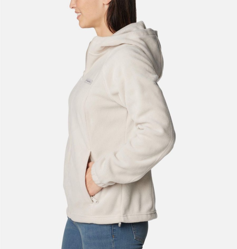 Columbia Benton Springs Full Zip Hoodie Women's Fleece Jacket White | CTGOKN-437
