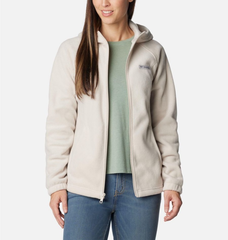 Columbia Benton Springs Full Zip Hoodie Women's Fleece Jacket White | CTGOKN-437