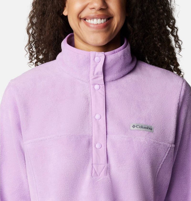 Columbia Benton Springs Half Snap Fleece Women's Pullover Purple | EVZQJK-176