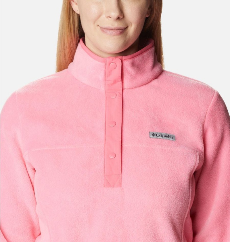 Columbia Benton Springs Half Snap Fleece Women's Pullover Pink | HJOSUF-361