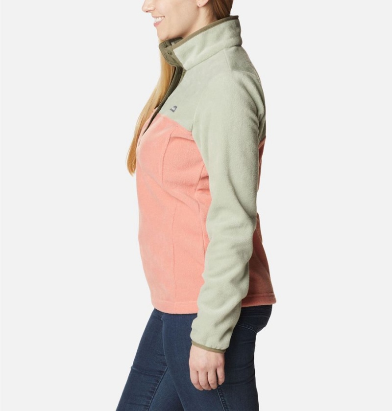 Columbia Benton Springs Half Snap Fleece Women's Pullover Coral | YTZSMQ-765