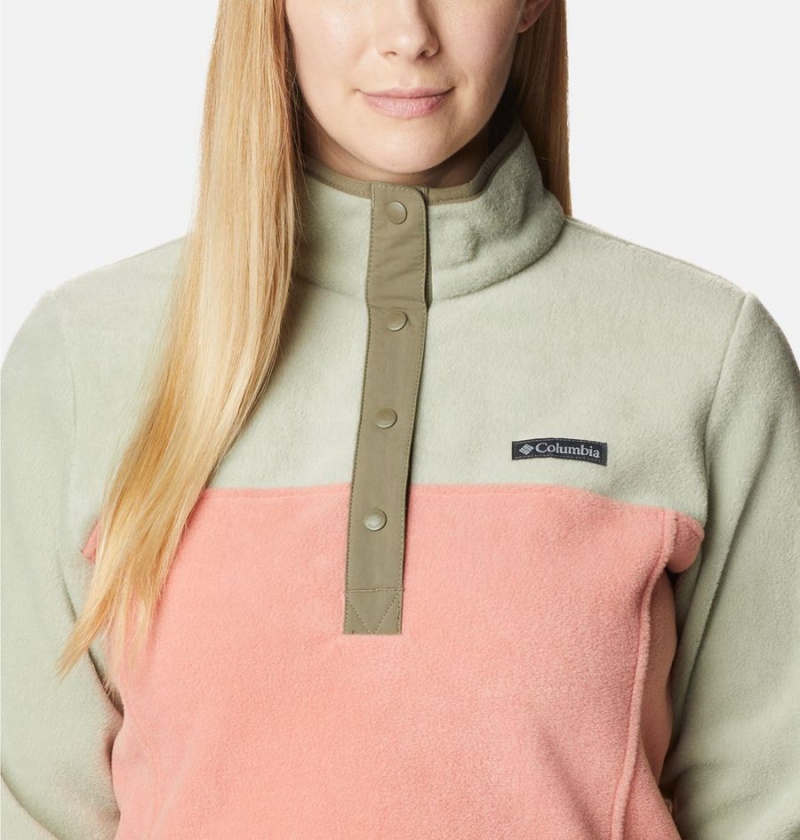 Columbia Benton Springs Half Snap Fleece Women's Pullover Coral | YTZSMQ-765