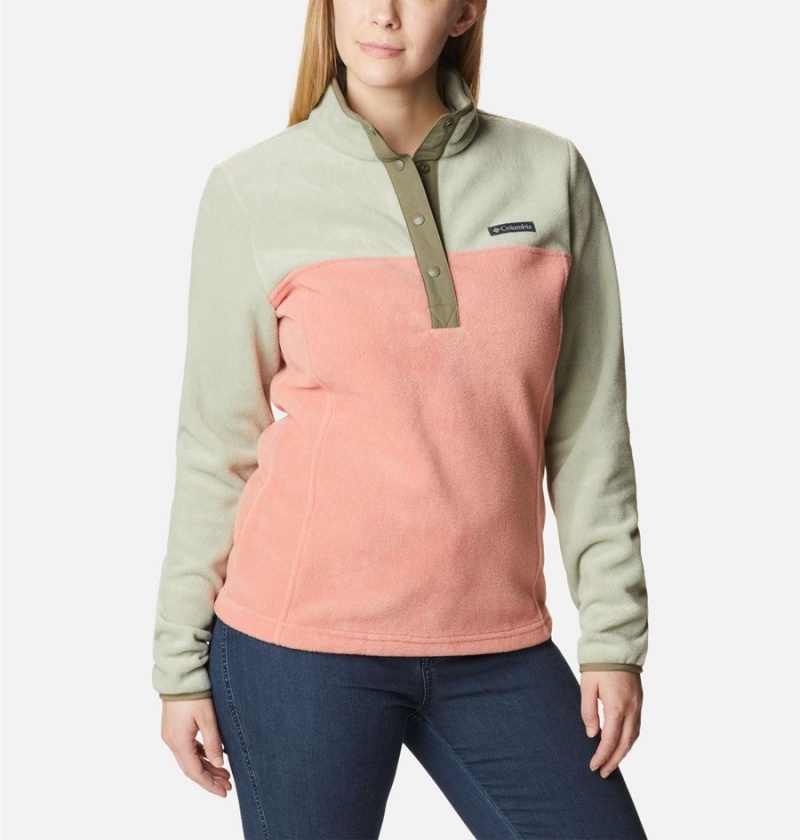 Columbia Benton Springs Half Snap Fleece Women's Pullover Coral | YTZSMQ-765