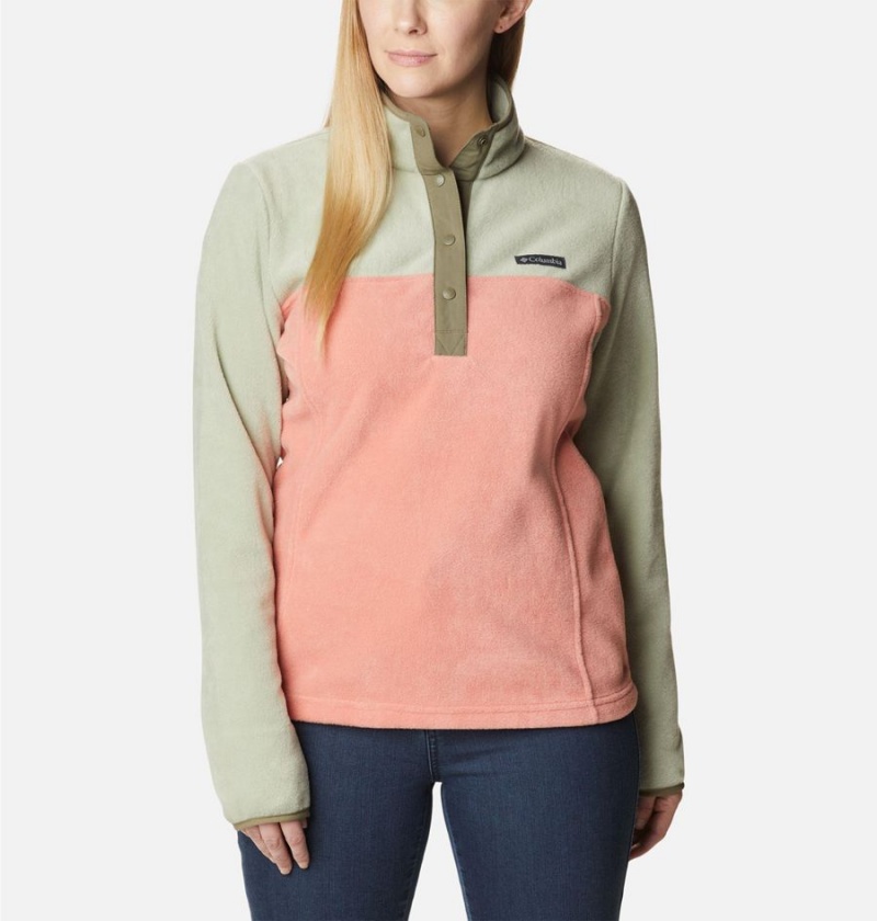 Columbia Benton Springs Half Snap Fleece Women\'s Pullover Coral | YTZSMQ-765