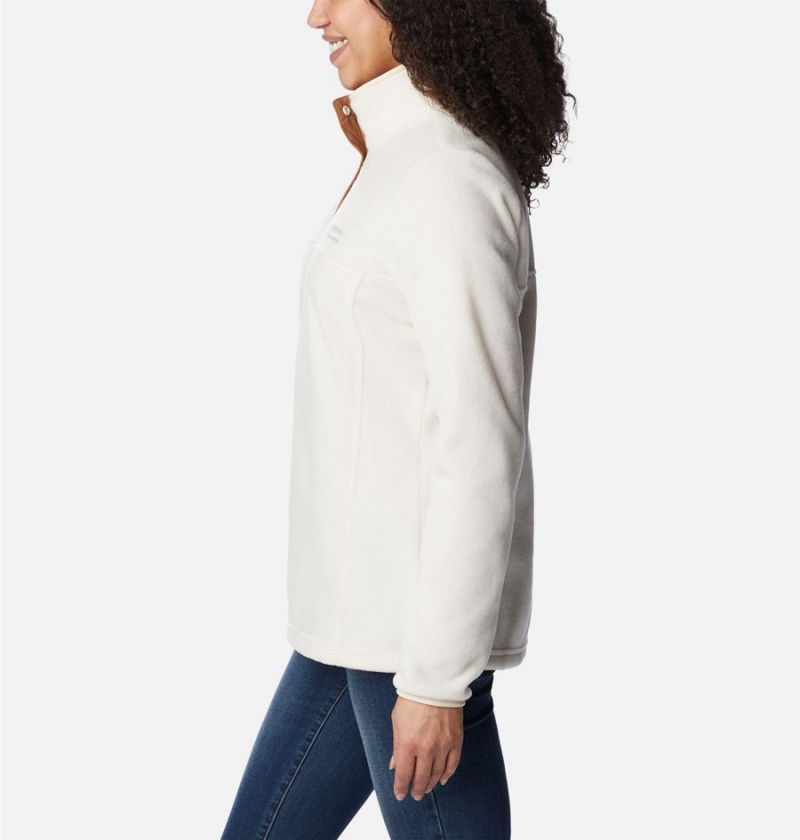 Columbia Benton Springs Half Snap Fleece Women's Pullover White | XQYWSA-483