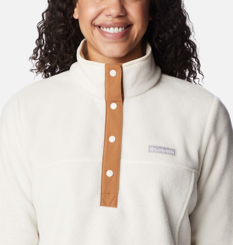 Columbia Benton Springs Half Snap Fleece Women's Pullover White | XQYWSA-483