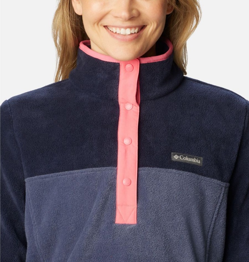 Columbia Benton Springs Half Snap Fleece Women's Pullover Navy | VZROTK-614