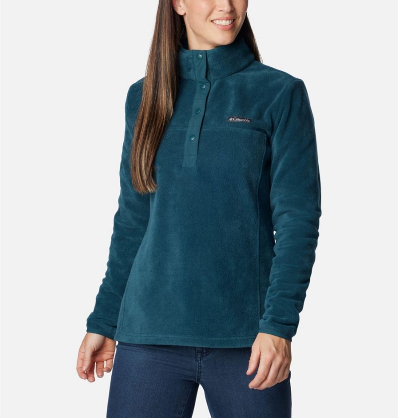 Columbia Benton Springs Half Snap Fleece Women's Pullover Turquoise | UXDBHK-768