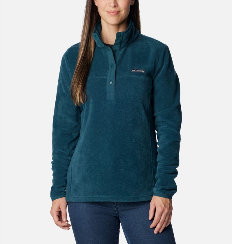 Columbia Benton Springs Half Snap Fleece Women\'s Pullover Turquoise | UXDBHK-768
