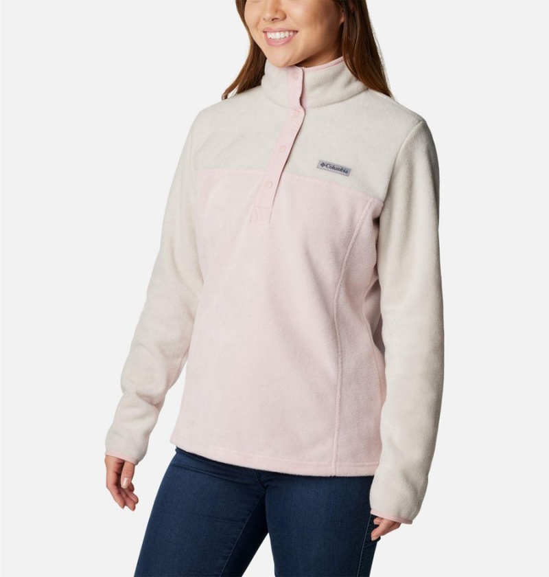 Columbia Benton Springs Half Snap Fleece Women's Pullover Pink | IRUBTQ-916