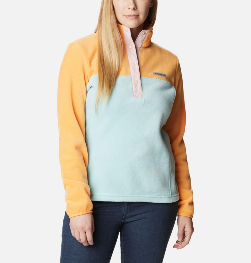 Columbia Benton Springs Half Snap Fleece Women's Pullover Turquoise | HBEPDW-392