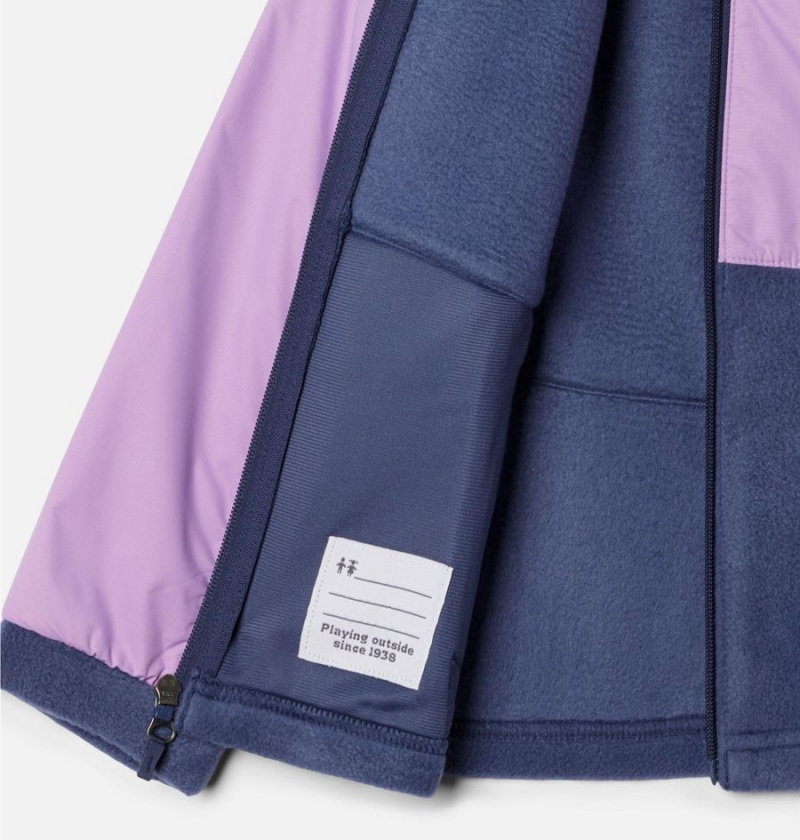 Columbia Benton Springs III Overlay Fleece Kids' Jacket Purple | PXQUVJ-578