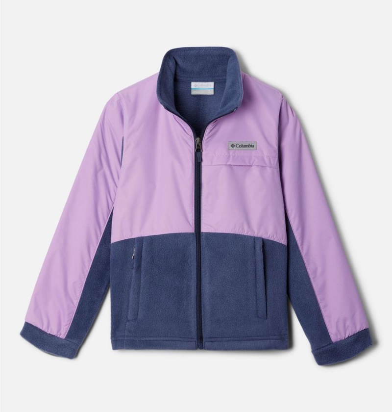 Columbia Benton Springs III Overlay Fleece Kids\' Jacket Purple | PXQUVJ-578