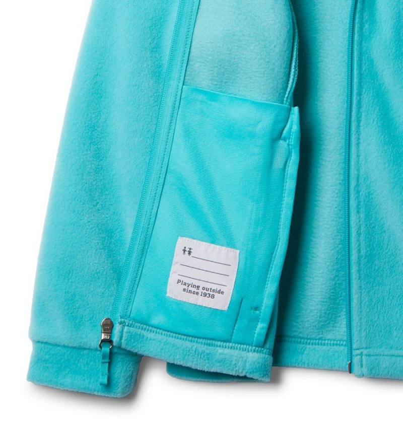 Columbia Benton Springs II Hooded Fleece Kids' Jacket Turquoise | SHTAXW-257