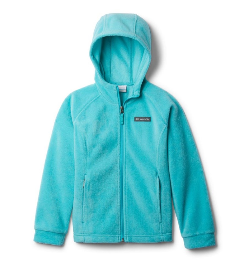 Columbia Benton Springs II Hooded Fleece Kids\' Jacket Turquoise | SHTAXW-257