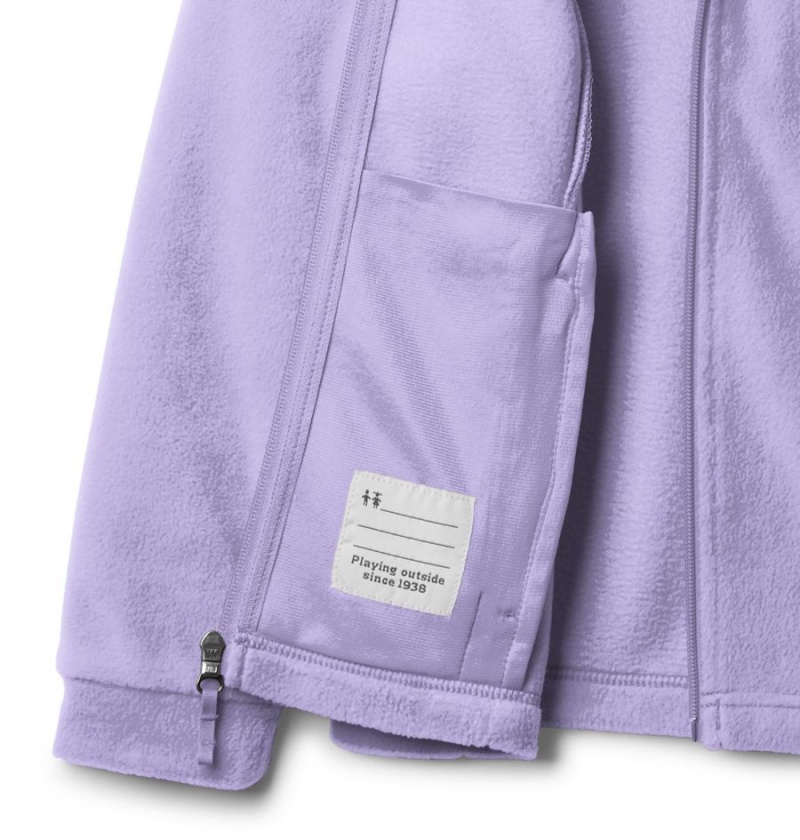 Columbia Benton Springs II Hooded Fleece Kids' Jacket Purple | QMKRAT-046