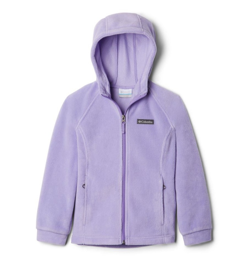 Columbia Benton Springs II Hooded Fleece Kids\' Jacket Purple | QMKRAT-046