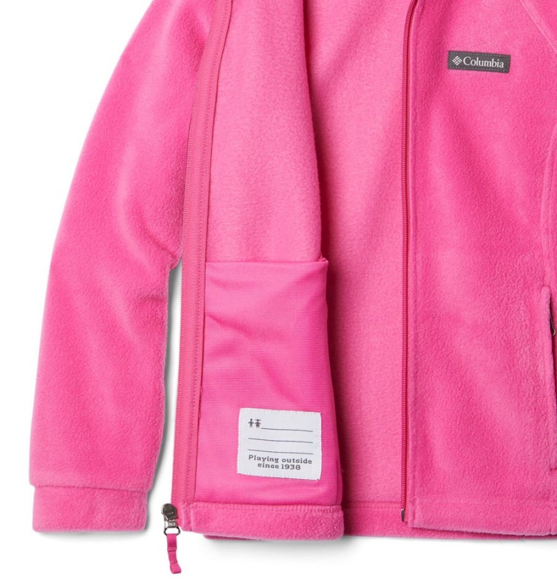Columbia Benton Springs II Hooded Fleece Kids' Jacket Pink | QLBXAJ-905