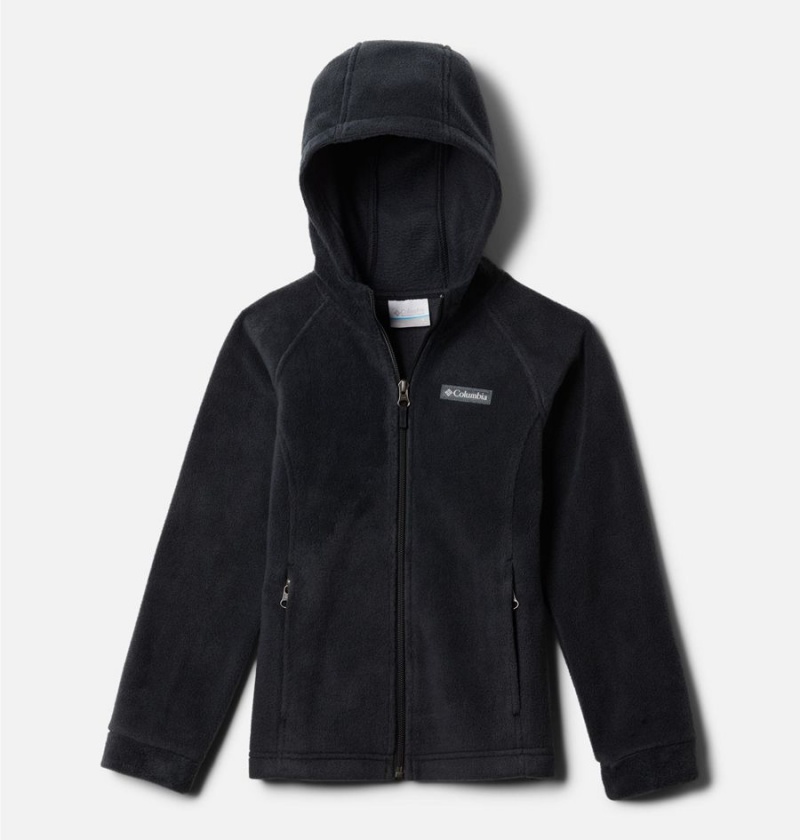 Columbia Benton Springs II Hooded Fleece Kids\' Jacket Black | QNCZDV-431