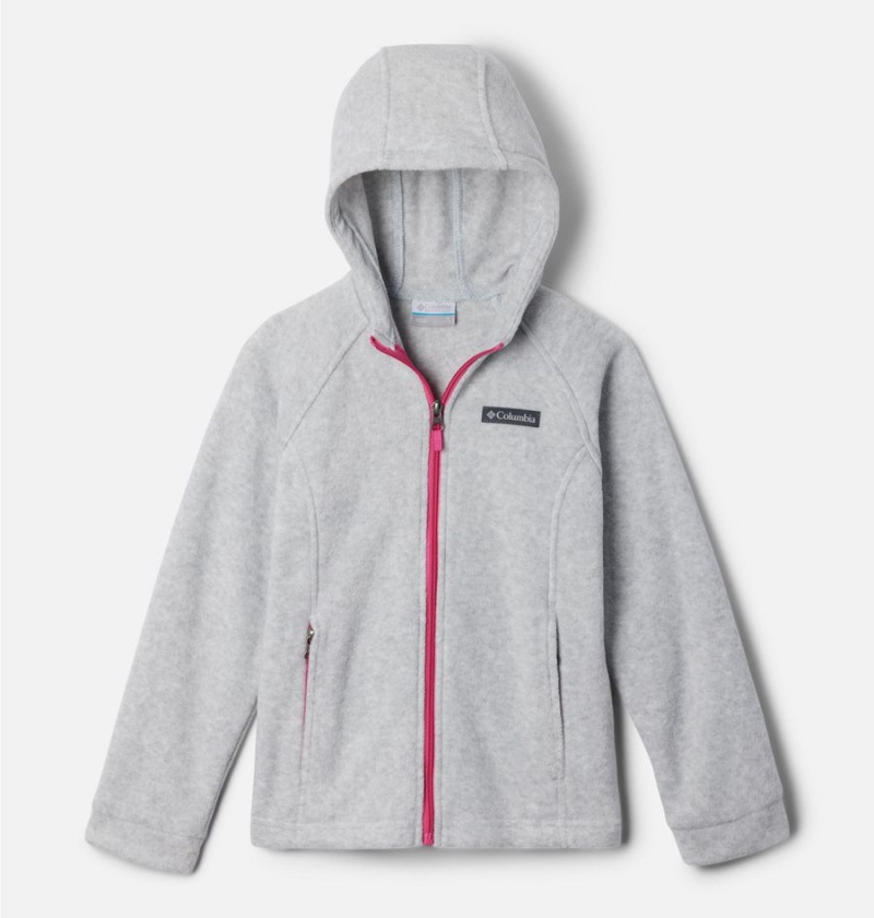 Columbia Benton Springs II Hooded Fleece Kids\' Jacket Grey | IOCTNV-321