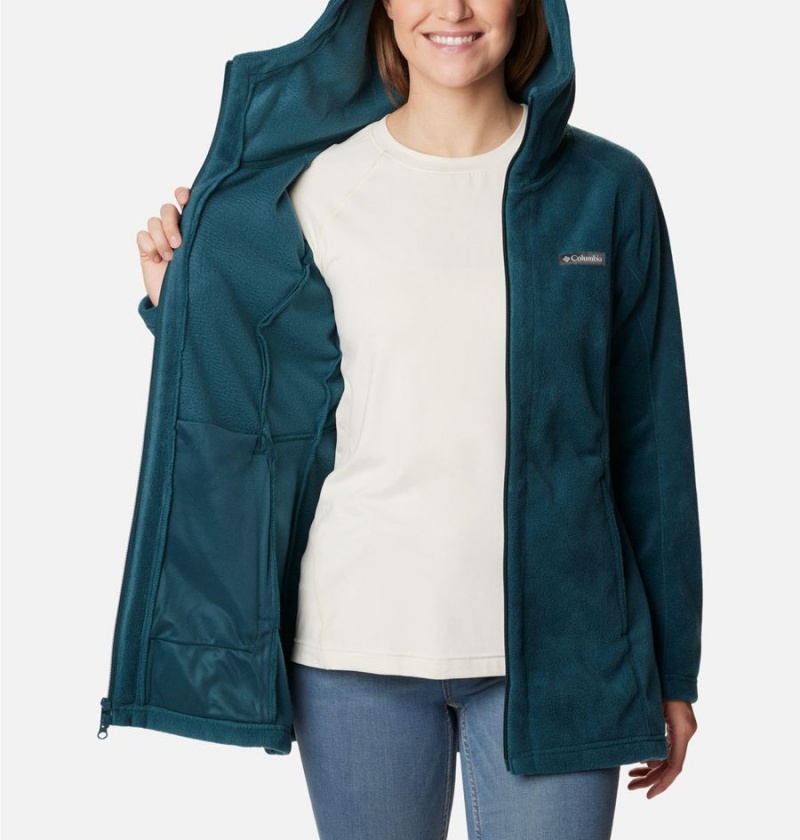 Columbia Benton Springs II Long Hoodie Women's Fleece Jacket Turquoise | SDOYHR-721