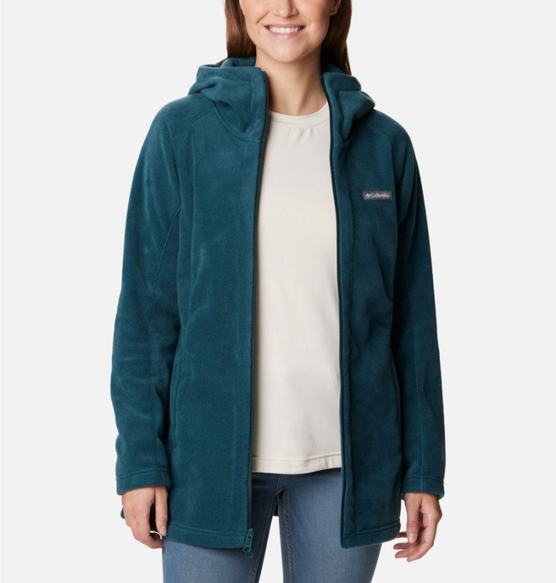 Columbia Benton Springs II Long Hoodie Women's Fleece Jacket Turquoise | SDOYHR-721