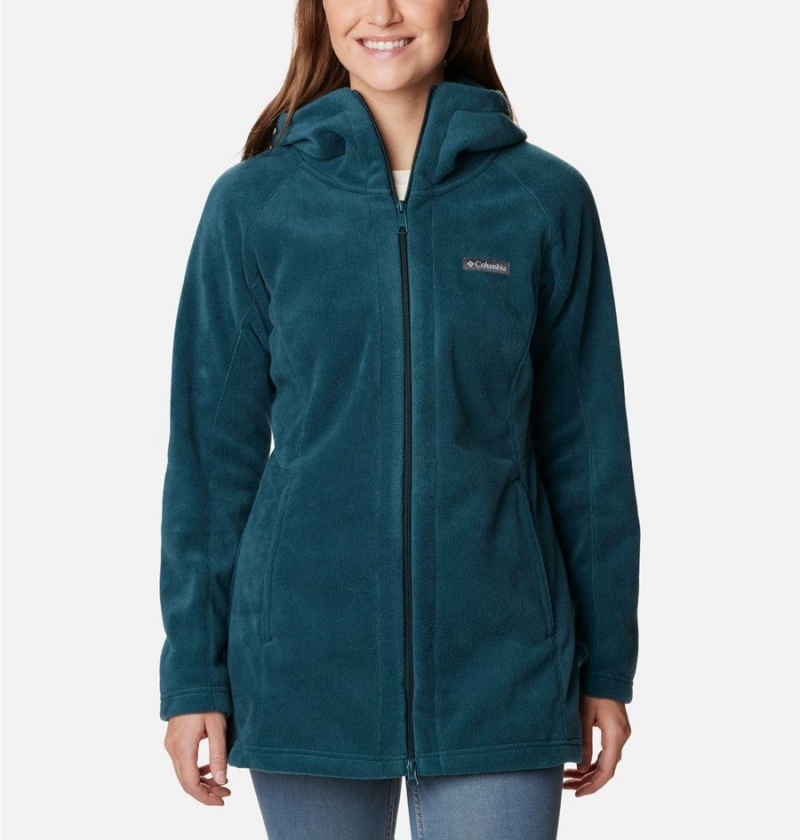 Columbia Benton Springs II Long Hoodie Women\'s Fleece Jacket Turquoise | SDOYHR-721