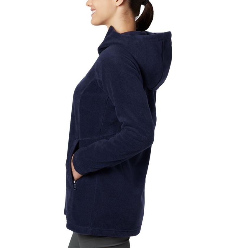 Columbia Benton Springs II Long Hoodie Women's Fleece Jacket Navy | NURXPE-340