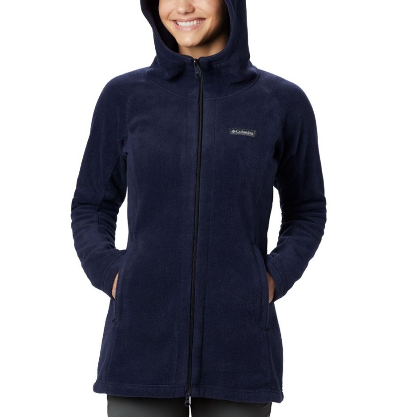 Columbia Benton Springs II Long Hoodie Women's Fleece Jacket Navy | NURXPE-340