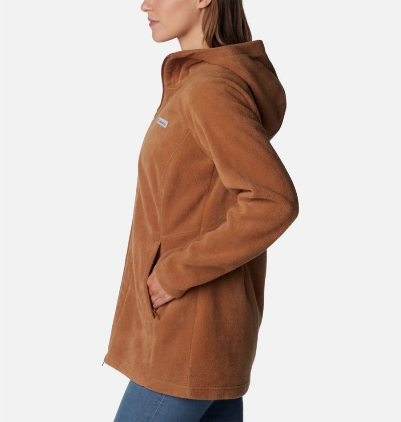 Columbia Benton Springs II Long Hoodie Women's Fleece Jacket Brown | QJKFPW-809