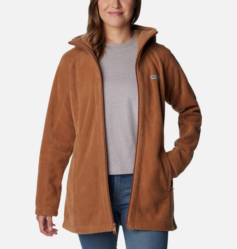Columbia Benton Springs II Long Hoodie Women's Fleece Jacket Brown | QJKFPW-809