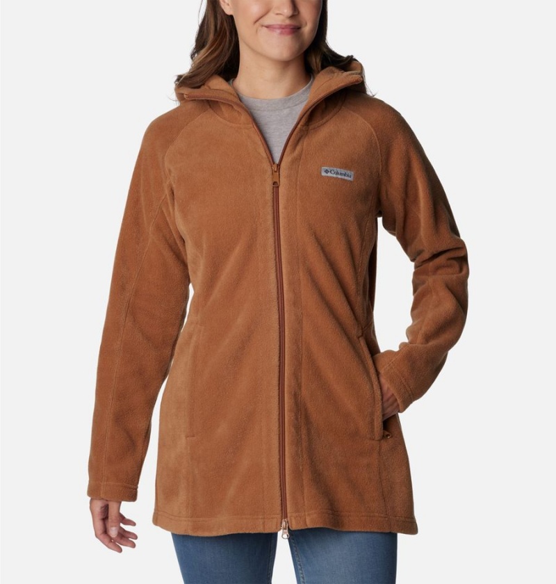 Columbia Benton Springs II Long Hoodie Women\'s Fleece Jacket Brown | QJKFPW-809