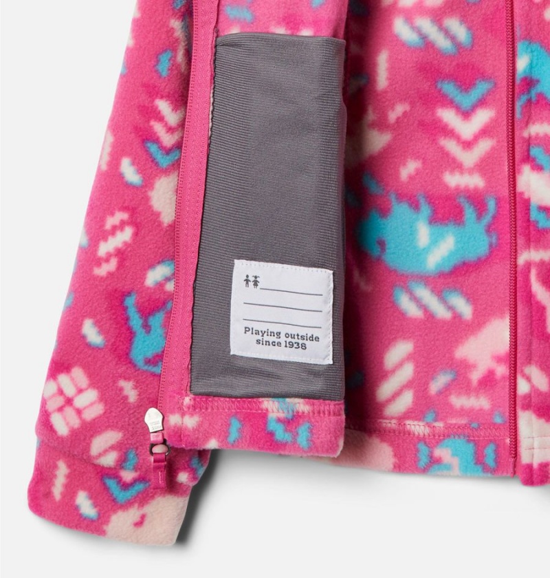 Columbia Benton Springs II Printed Fleece Kids' Jacket Pink | NKDCWL-096