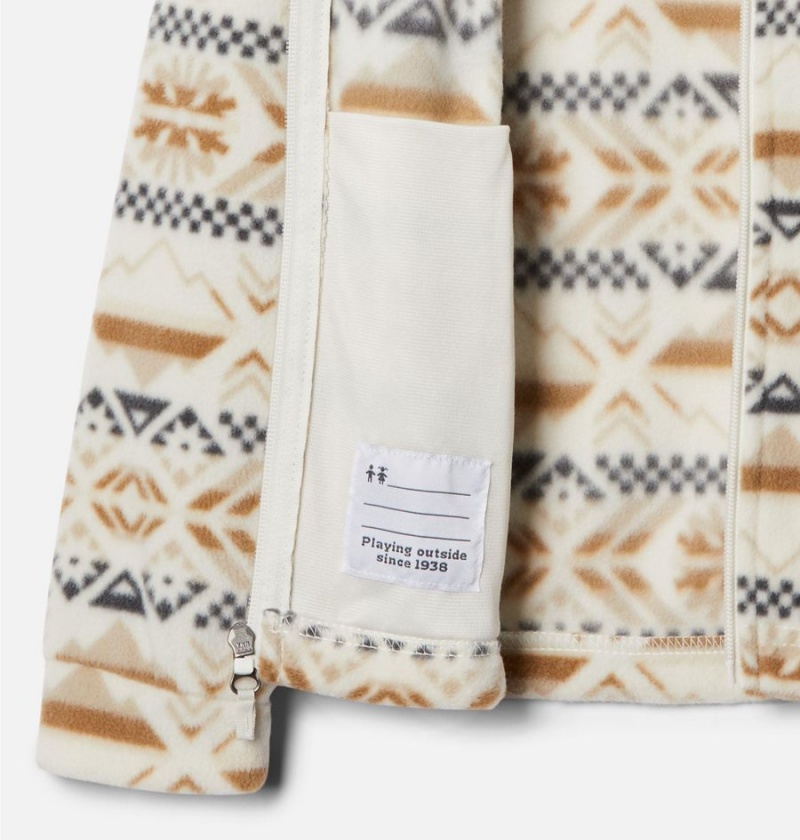 Columbia Benton Springs II Printed Fleece Kids' Jacket White | INJHCU-041