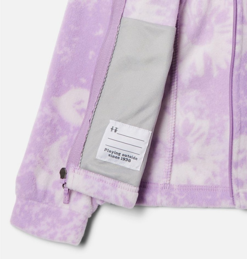 Columbia Benton Springs II Printed Fleece Kids' Jacket Purple | EIVJZC-104