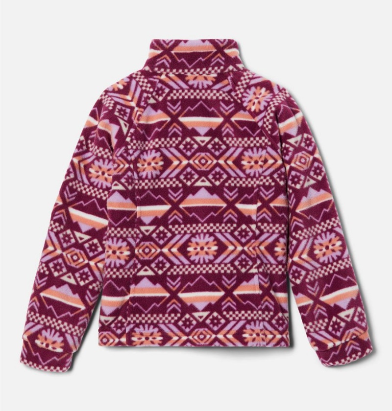 Columbia Benton Springs II Printed Fleece Kids' Jacket Purple | LYFJDM-705
