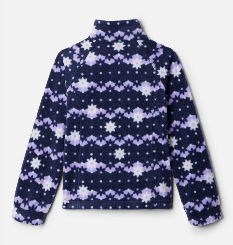 Columbia Benton Springs II Printed Fleece Kids' Jacket Navy | EJCLKU-675