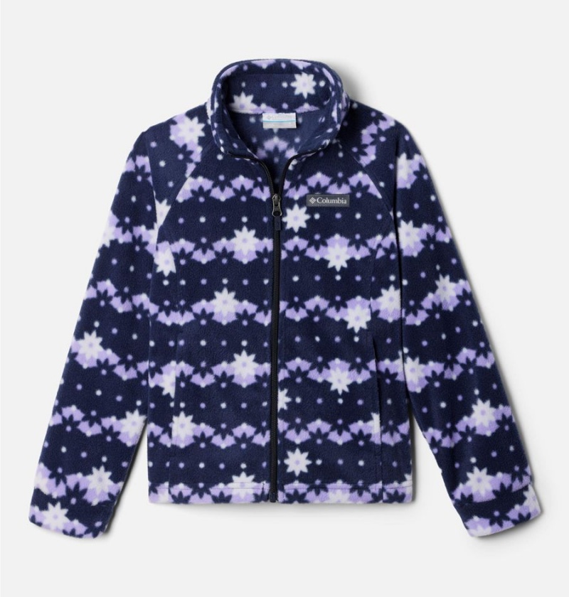 Columbia Benton Springs II Printed Fleece Kids\' Jacket Navy | EJCLKU-675