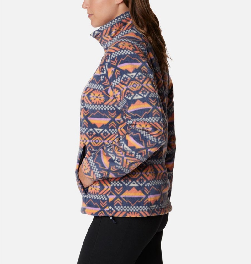 Columbia Benton Springs Printed Full Zip Women's Fleece Jacket Coral | EIHQRZ-085
