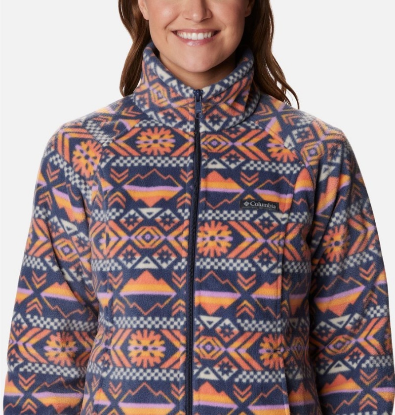 Columbia Benton Springs Printed Full Zip Women's Fleece Jacket Coral | EIHQRZ-085