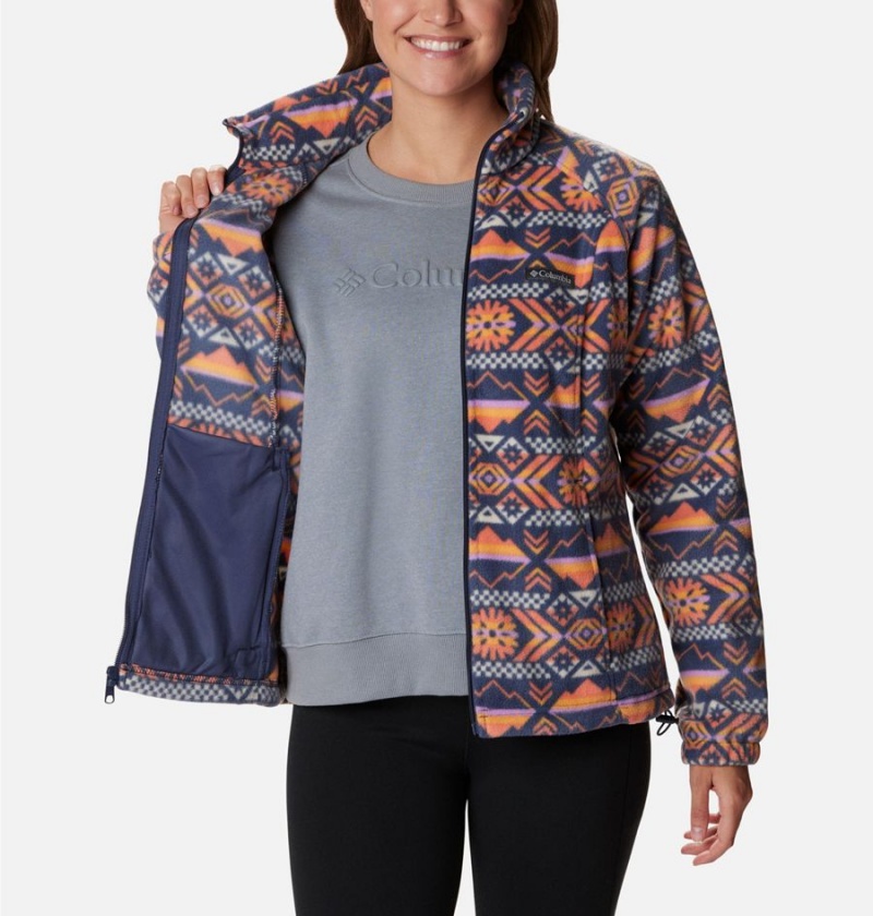 Columbia Benton Springs Printed Full Zip Women's Fleece Jacket Coral | EIHQRZ-085