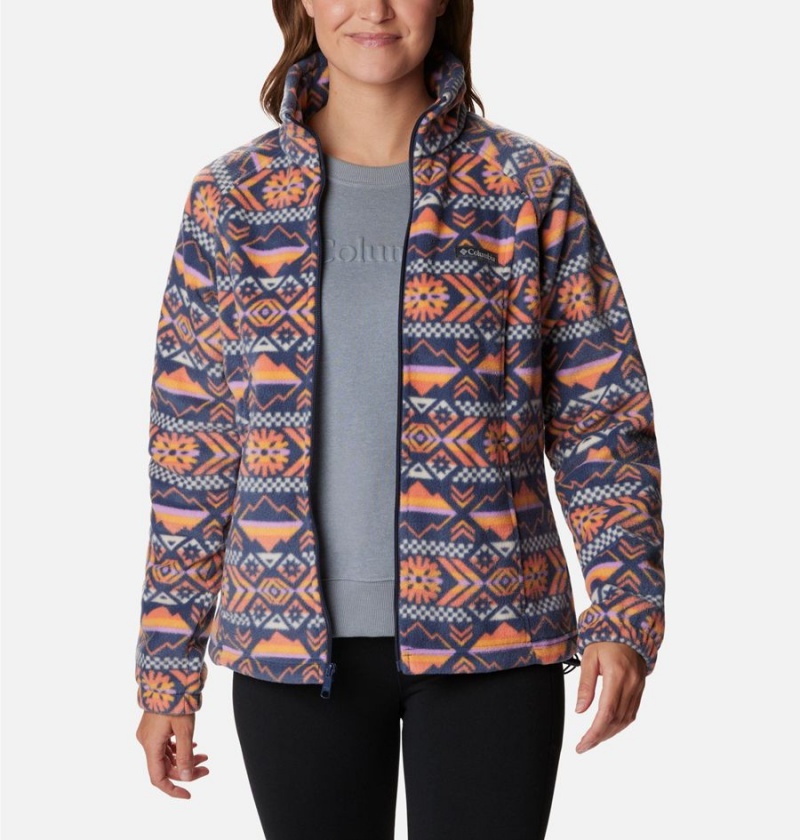 Columbia Benton Springs Printed Full Zip Women's Fleece Jacket Coral | EIHQRZ-085
