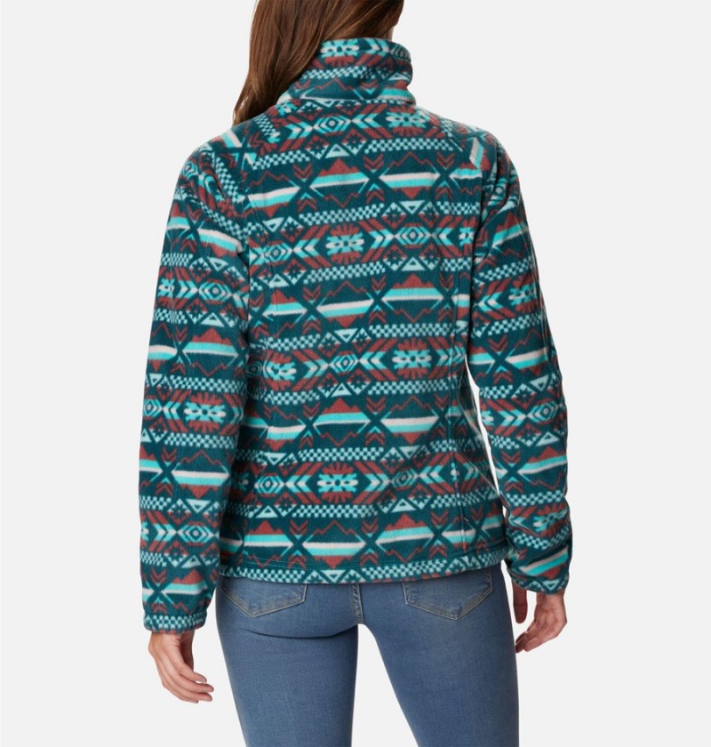 Columbia Benton Springs Printed Full Zip Women's Fleece Jacket Turquoise | SKIXFE-632