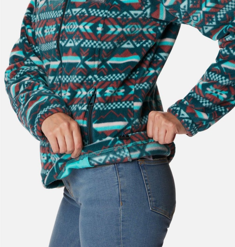 Columbia Benton Springs Printed Full Zip Women's Fleece Jacket Turquoise | SKIXFE-632