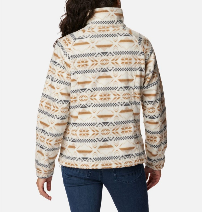 Columbia Benton Springs Printed Full Zip Women's Fleece Jacket White | ASXTVE-896