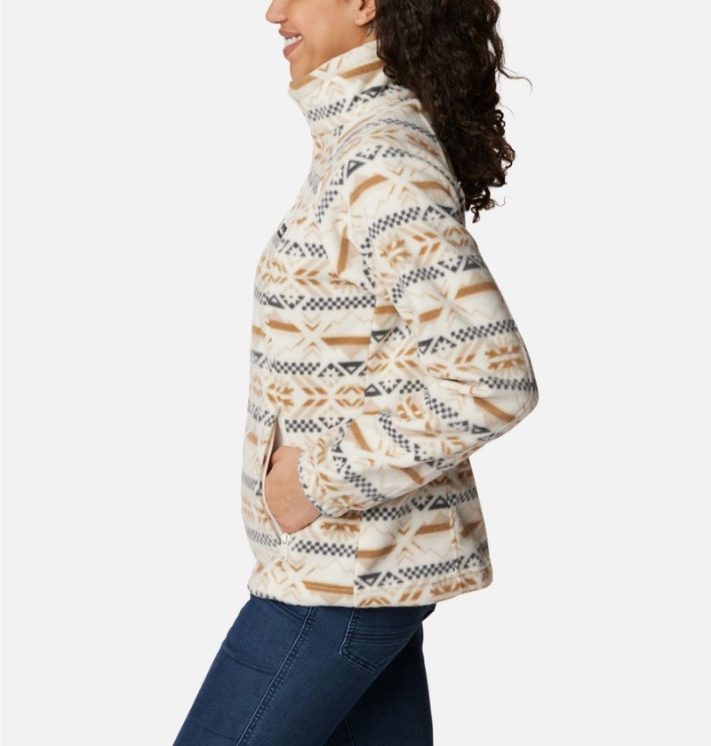 Columbia Benton Springs Printed Full Zip Women's Fleece Jacket White | ASXTVE-896