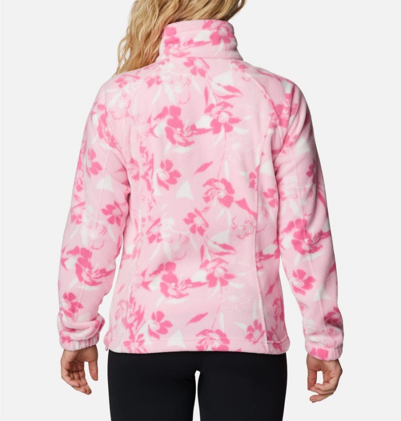 Columbia Benton Springs Printed Full Zip Women's Fleece Jacket Pink | CHJEVD-310