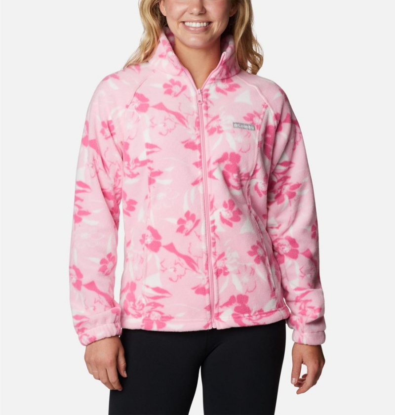 Columbia Benton Springs Printed Full Zip Women\'s Fleece Jacket Pink | CHJEVD-310