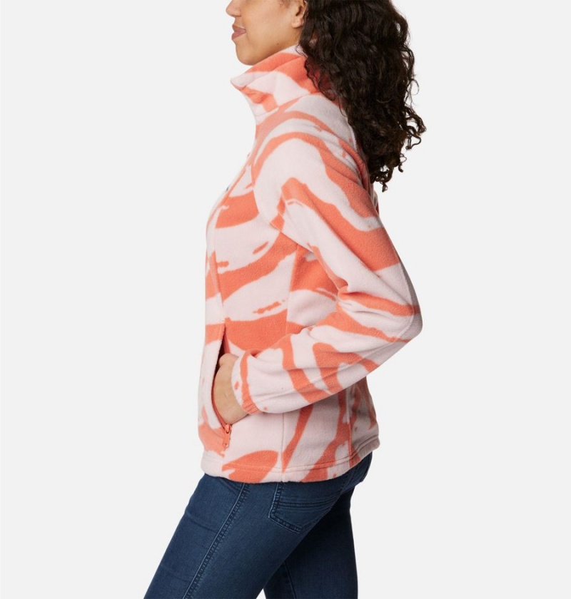 Columbia Benton Springs Printed Full Zip Women's Fleece Jacket Coral | YEGKTC-968