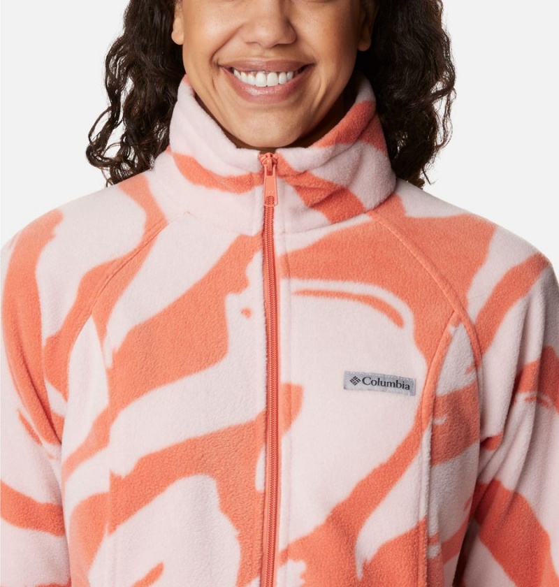 Columbia Benton Springs Printed Full Zip Women's Fleece Jacket Coral | YEGKTC-968
